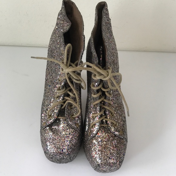 Jeffrey Campbell Glitter Lita Platform Heels Shoes - Picture 2 of 9